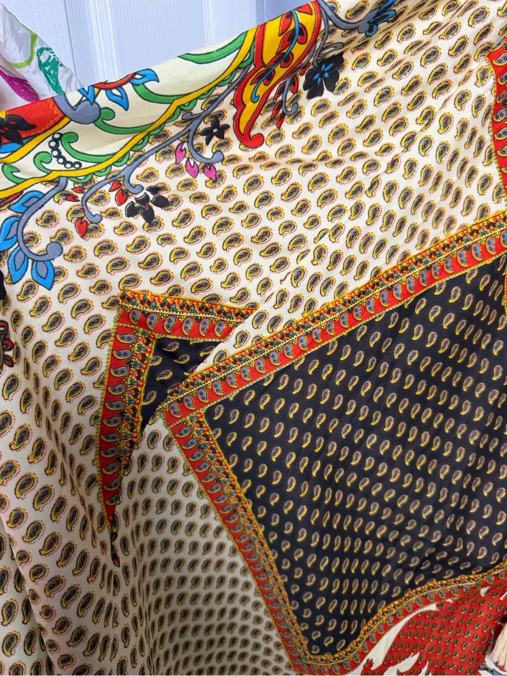 Bohemian Printed Maxi Skirt in Cream & Red - Picture 8 of 10